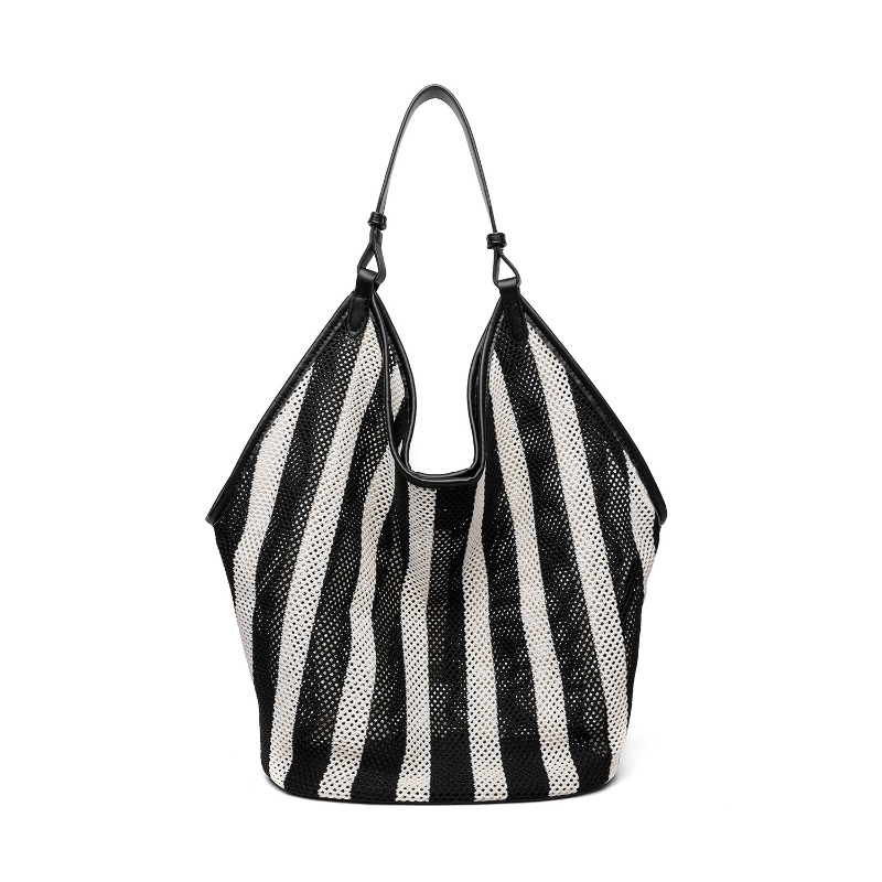 Tote Bag Canvas Print - Bolso Tote Grande a Rayas Tejido