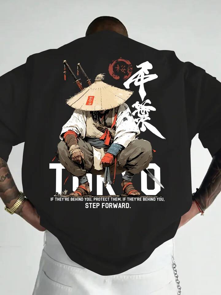 Street Fashion In Tokyo - Camiseta de Anime Samurai Tokyo Warrior