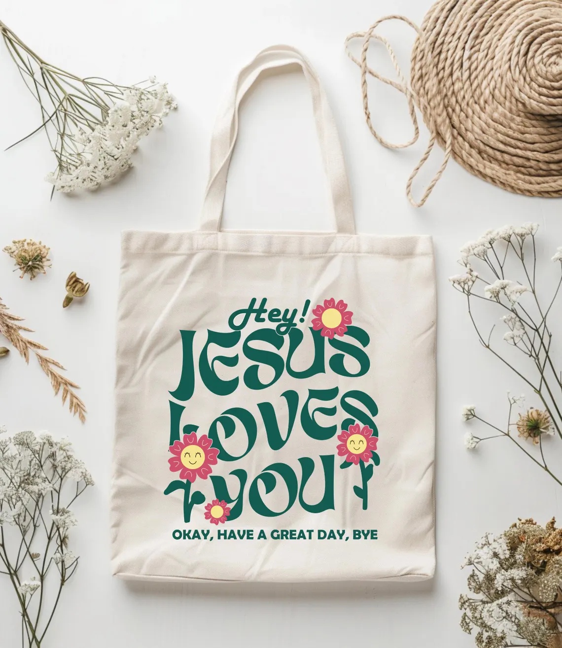 Tote Bag Canvas Print - Jesús te ama el bolso de
